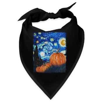 Kürbis-Sternschnuppen-Malerei - Bandana - Schwarz - Vorne