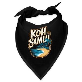 Koh Samui Souvenir Strand und Palmen - Bandana - Schwarz - Vorne