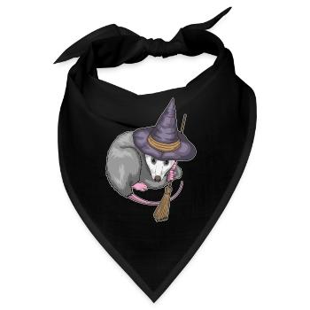 Beutelratte Hexe Besen - Bandana - Schwarz - Vorne