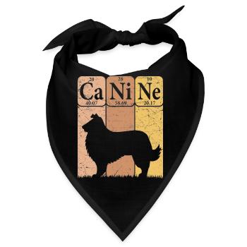 Rough Collie Periodic Table Elements Dog Lover - Bandana - Schwarz - Vorne