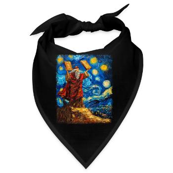 Moses Jüdisch Israel Christlich Sternennacht Gemäl - Bandana - Schwarz - Vorne