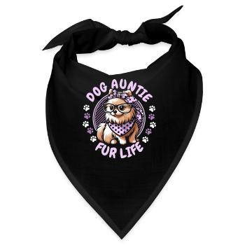 Pomeranian Dog Aunt Fur Life - Bandana - Schwarz - Vorne