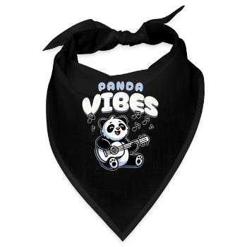 Panda Vibes Lustiges Musik-liebendes Panda-design - Bandana - Schwarz - Vorne
