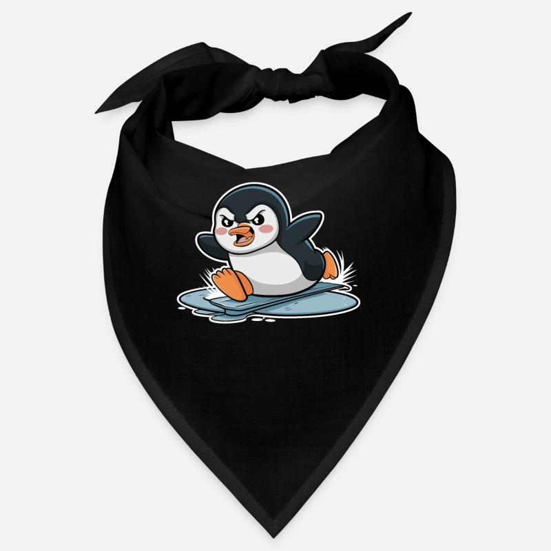 Wütender Pinguin Beim Rennen Auf Eis Bandana
