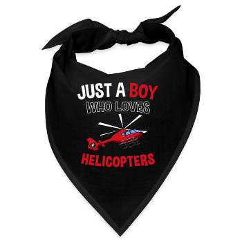Hubschrauber Helikopter Rettungsflieger Pilot - Bandana - Schwarz - Vorne