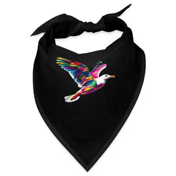Seemöwe Möwe Seevogel Popart - Bandana - Schwarz - Vorne