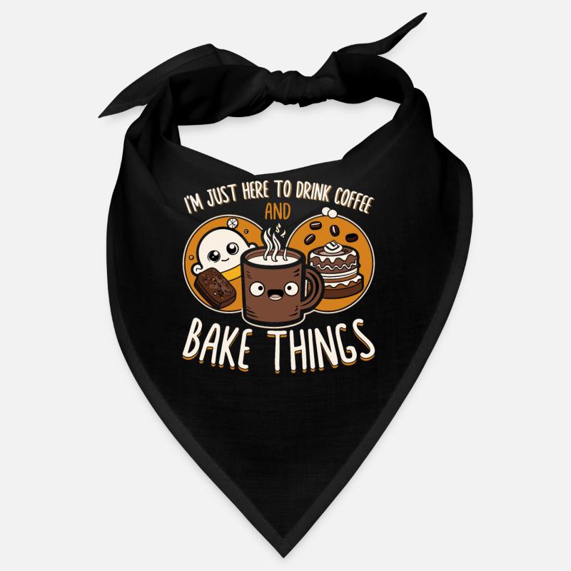 Kaffee und Backen Spruch Illustration Bandana