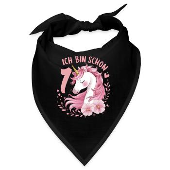 1. Geburtstag Mädchen 1 Jahr Pferd Pferde Einhorn - Bandana - Schwarz - Vorne