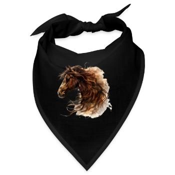 Majestätisches Pferd im Galopp - Bandana - Schwarz - Vorne