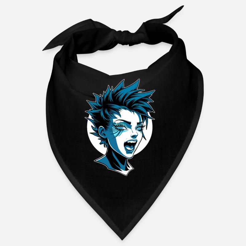 Futuristic punk girl with mohawk Bandana