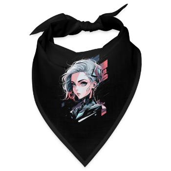 Futuristische Cyberpunk-Kriegerin - Bandana - Schwarz - Vorne