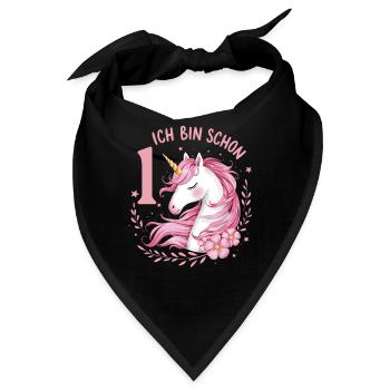 1. Geburtstag Mädchen 1 Jahr Pferd Pferde Einhorn - Bandana - Schwarz - Vorne