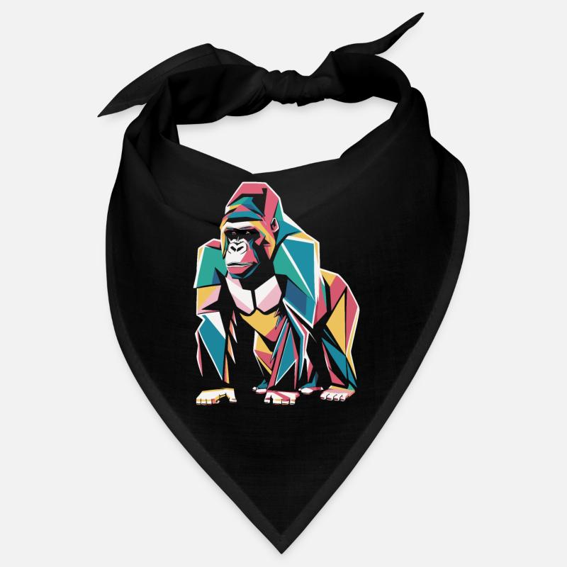 Impression d’art géométrique coloré de gorille Bandana