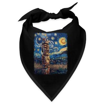 Tiki Luau Hawaiian Hawaii Tiki Maske Sternennacht - Bandana - Schwarz - Vorne