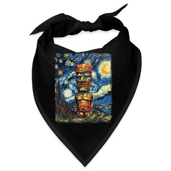 Tiki Luau Hawaiian Hawaii Tiki Maske Sternennacht - Bandana - Schwarz - Vorne