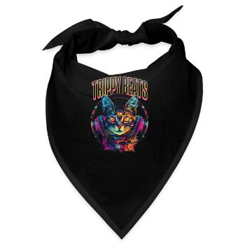 EDM Festival Trippy Beats - Bandana - Schwarz - Vorne