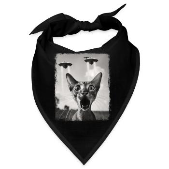 Orientalisch Kurzhaar Katze UFO Alien Außerirdisch - Bandana - Schwarz - Vorne