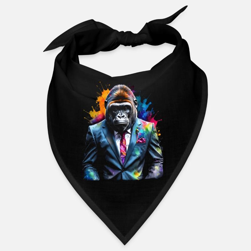 Costume de gorille singe Imprimé de conception d’animaux colorés Bandana