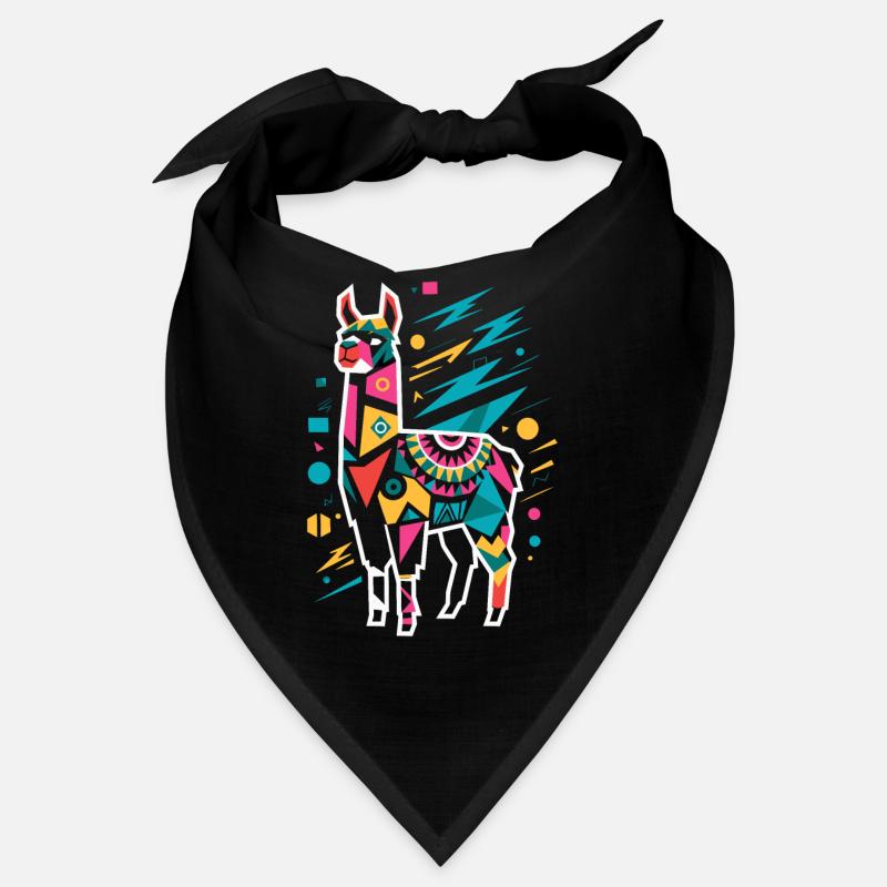 Colorful Geometric Llama Bandana