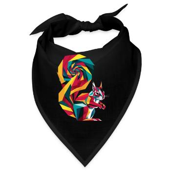 Bunter Geometrischer Bauernhoftier Grafik - Bandana - Schwarz - Vorne