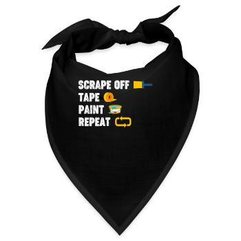 Klebeband Abkratzen, Farbe Wiederholen, Lustiger - Bandana - Schwarz - Vorne