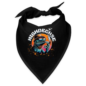Kiffer Marihuanna Weed Highdechse Eidechse Kiffen - Bandana - Schwarz - Vorne