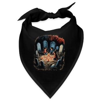 Okkulte Beschwörung Rituale Retro Vintage Design - Bandana - Schwarz - Vorne