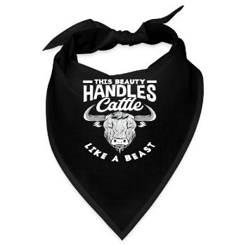 Diese Schönheit Handhabt Hochlandkuh Wie Ein Biest - Bandana - Schwarz - Vorne