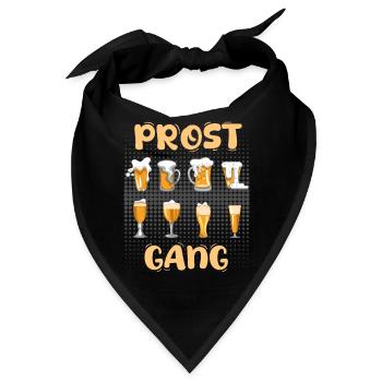 Prost Gang Prost Party Biertrinker - Bandana - Schwarz - Vorne