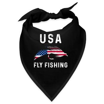 USA Fliegenfischen - Bandana - Schwarz - Vorne