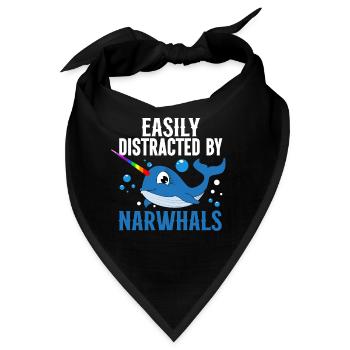 Narwhal Sea Süßer Narwhaler Liebhaber - Bandana - Schwarz - Vorne