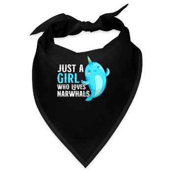 Narwhal Sea Süßer Narwhaler Liebhaber - Bandana - Schwarz - Vorne