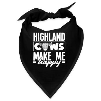 Highland Kühe Machen Mich Glücklich - Bandana - Schwarz - Vorne