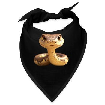 Schlange Python Kobra Mamba Klapperschlange Snake - Bandana - Schwarz - Vorne