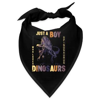 Nur Ein Junge Der Dinosaurier Liebt Spinosaurus - Bandana - Schwarz - Vorne
