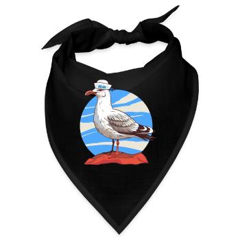 Möwe maritim Matrose - Bandana - Schwarz - Vorne