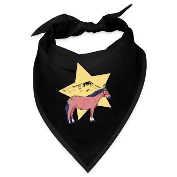Pferd Pferde Wilder Westen Western Westernpferd - Bandana - Schwarz - Vorne