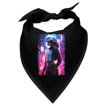 Cyberpunk VR Girl - Futuristische virtuelle Realität - Bandana - Schwarz - Vorne