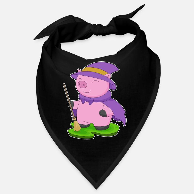 Pig Witch Broom Bandana