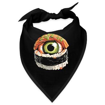 Weirdcore Ästhetik Sashimi Augapfel Sushi Gruselig - Bandana - Schwarz - Vorne
