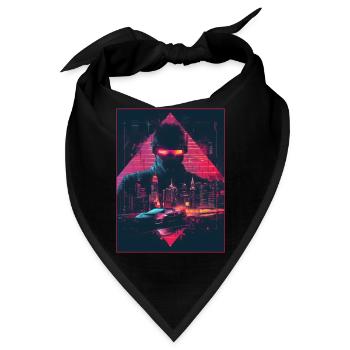 Vaporwave Mann Retro Auto Stadt Synthwave 90er - Bandana - Schwarz - Vorne