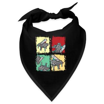 Vintage Pianist Geschenk Retro Klavier - Bandana - Schwarz - Vorne