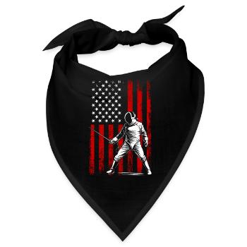 Fencing american flag Combat Fighting, Fencer - Bandana - Schwarz - Vorne