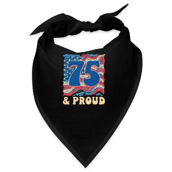 75. Geburtstag 75 & Stolz - Bandana - Schwarz - Vorne