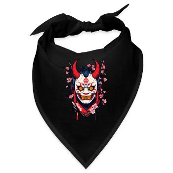 Oni Dämonen Maske Samurai Japanischer Geist - Bandana - Schwarz - Vorne