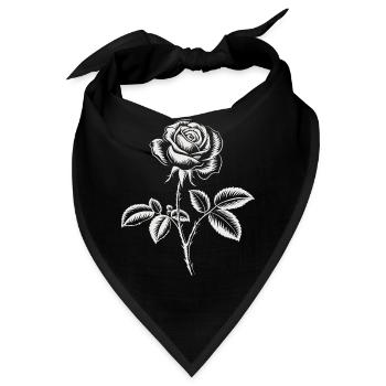 Blume Botanisch Kunst Blumen Vintage Romantisch - Bandana - Schwarz - Vorne