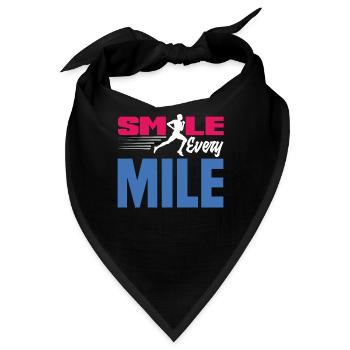 Lächle Bei Jedem Kilometer - Bandana - Schwarz - Vorne