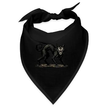 Gruselige Schwarze Hexenkatze Außergewöhnlich - Bandana - Schwarz - Vorne