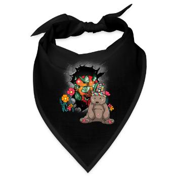 Bär Natur Naturliebhaber Schamane Bären Kinder - Bandana - Schwarz - Vorne