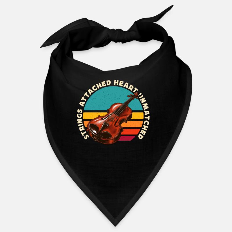 Fiddle Strings Attached Heart Musical Instrument Bandana